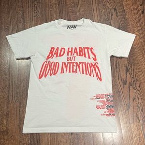NAV x Vlone White Bad Habits Good Intentions Tee